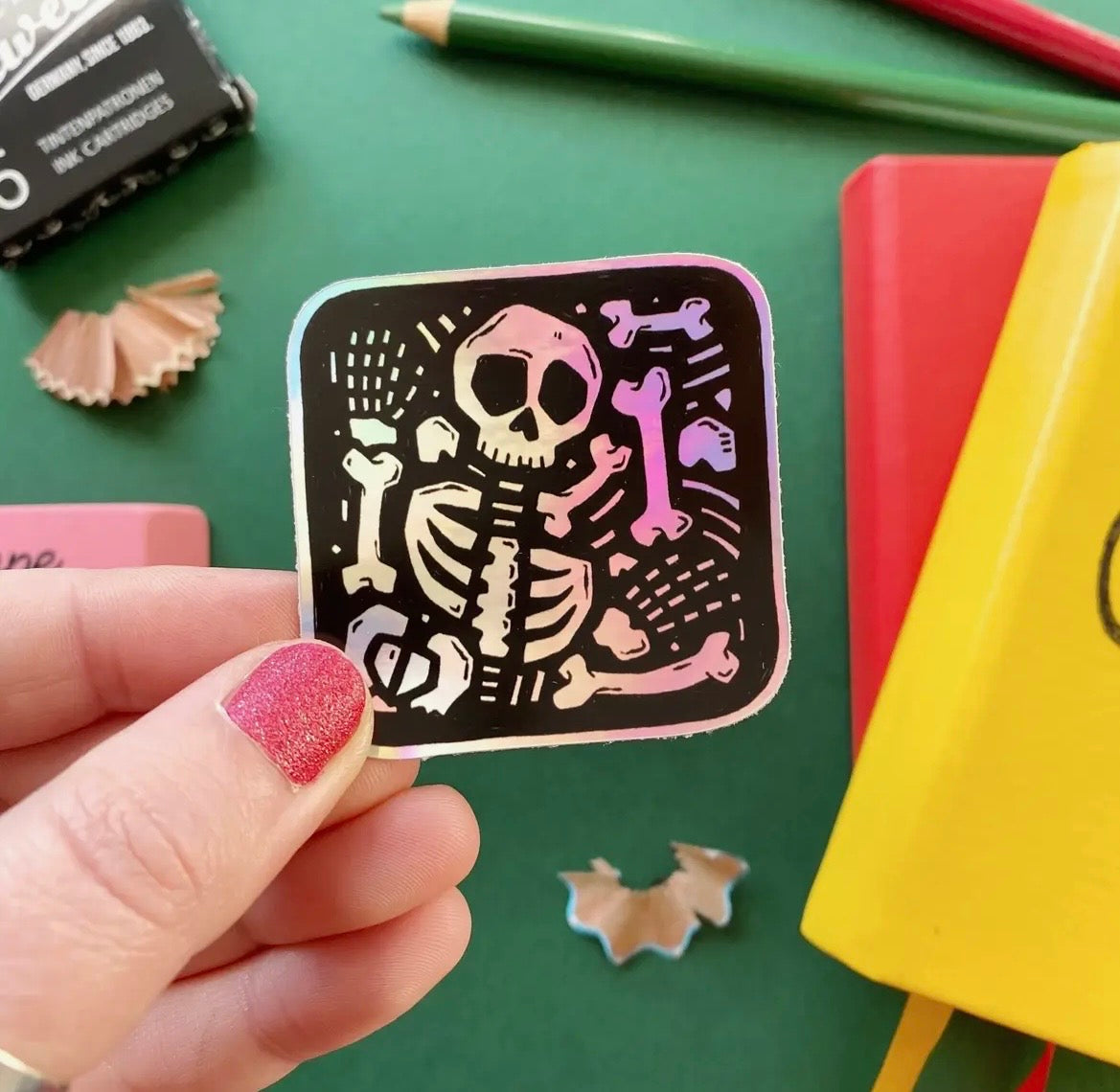 Skeleton Holographic Sticker