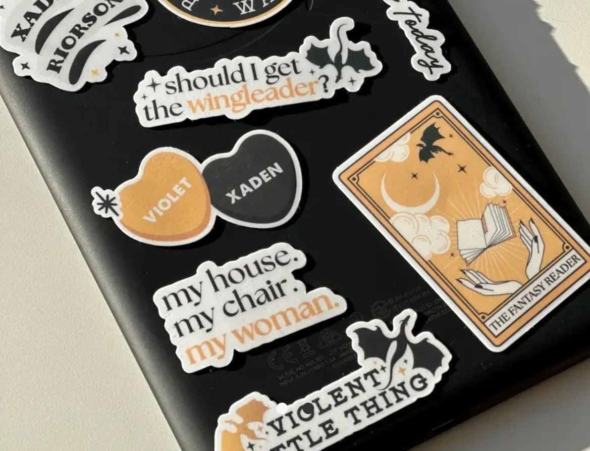 Fantasy Reader Tarot Card, Fourth Wing Dragon Sticker