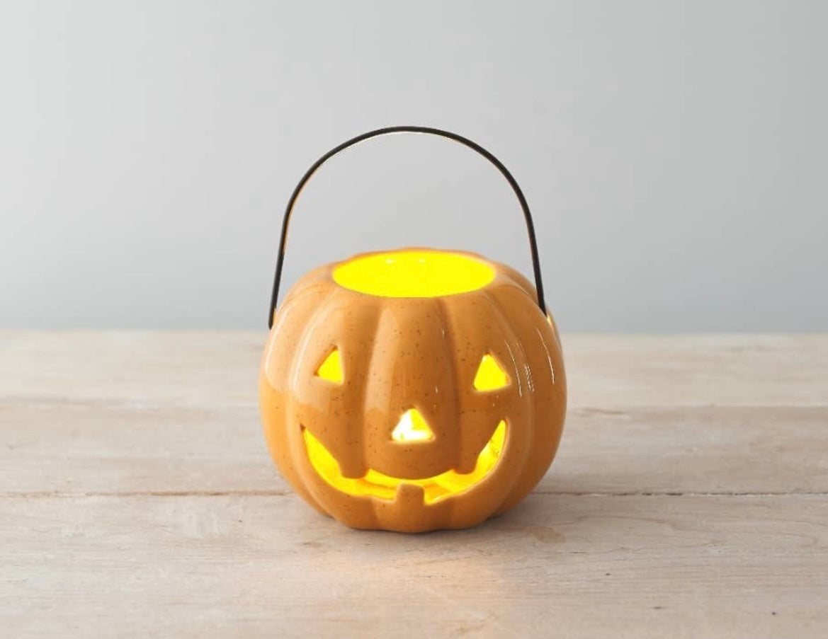 Orange Pumpkin Lantern 11cm