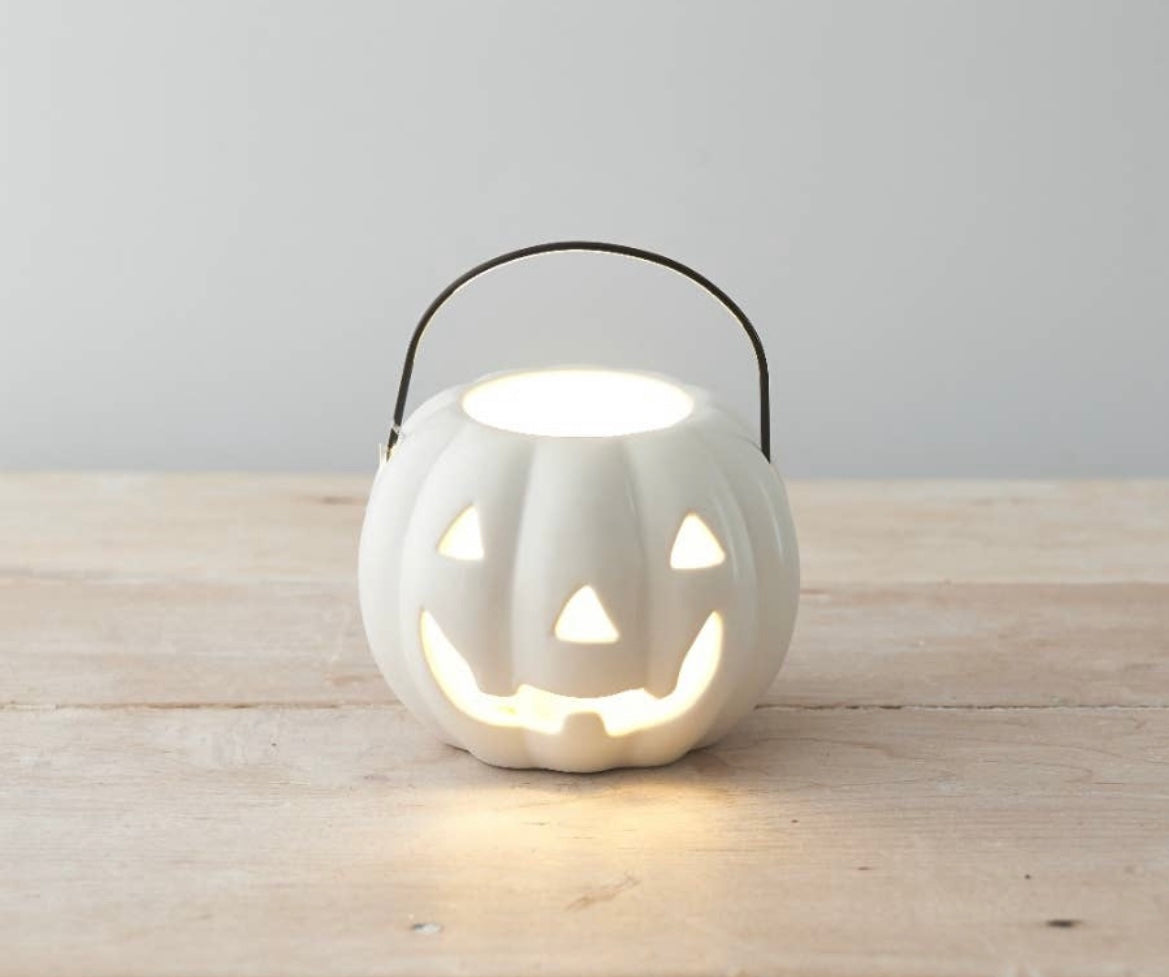 White Pumpkin Lantern 11cm