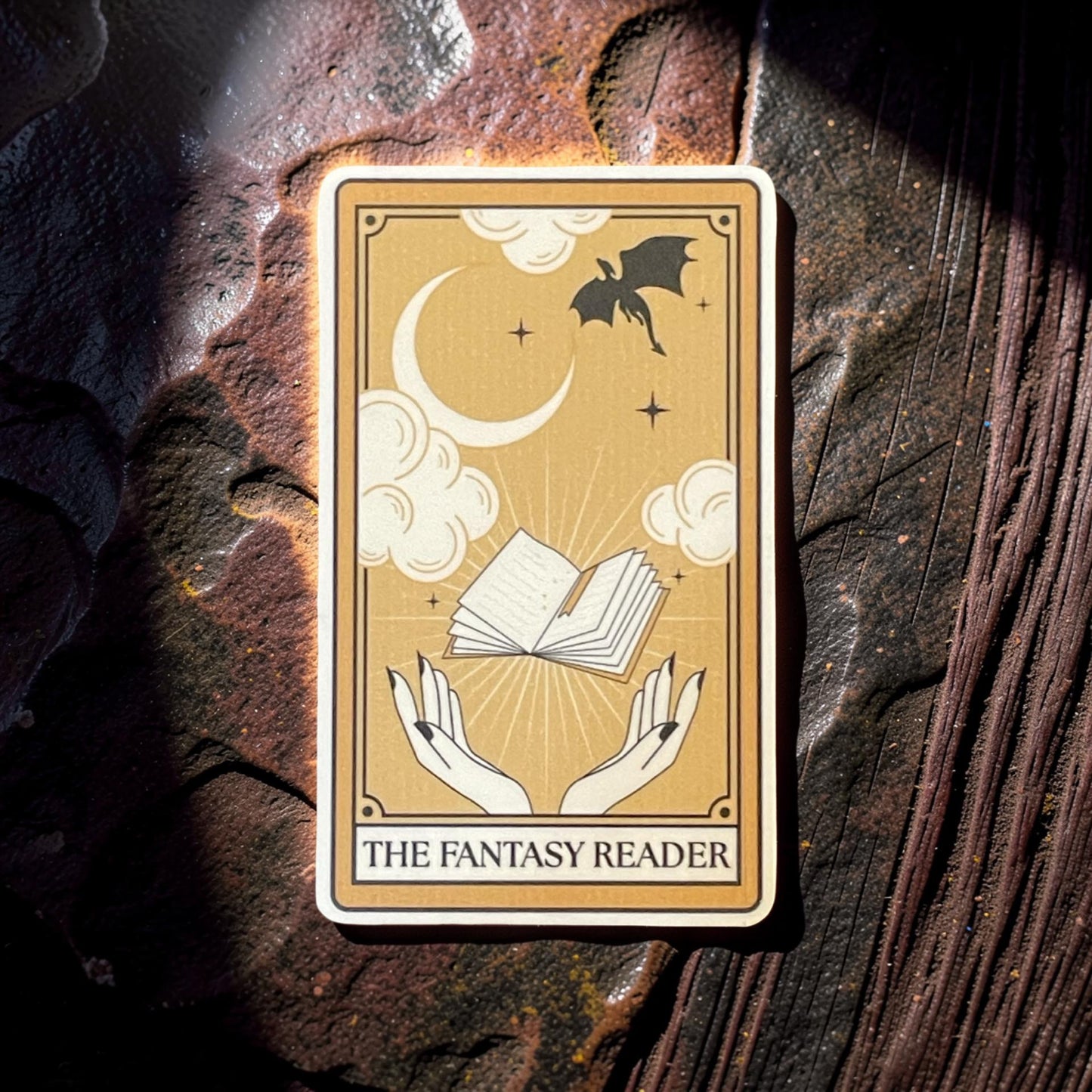 Fantasy Reader Tarot Card, Fourth Wing Dragon Sticker