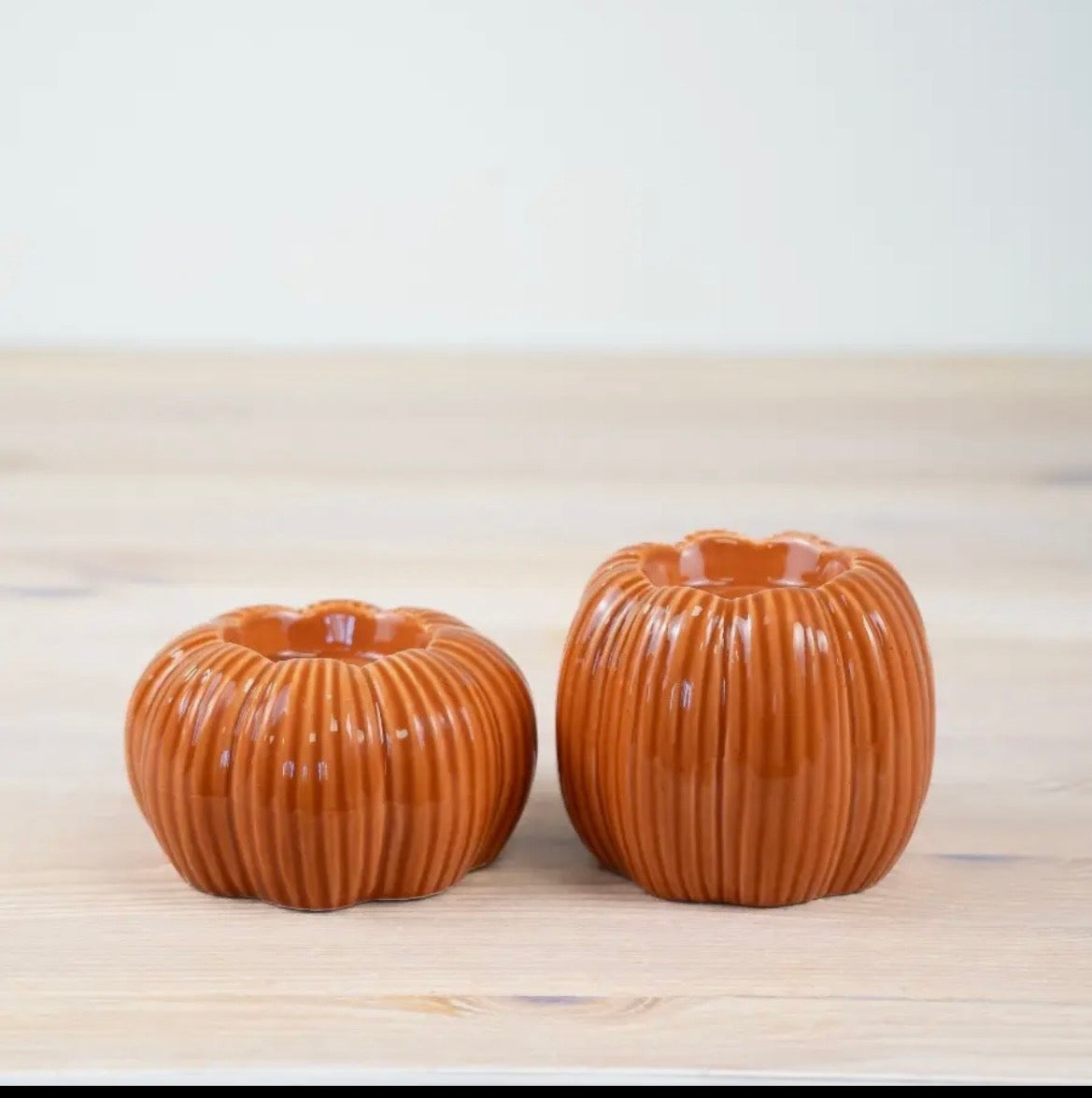 Orange Pumpkin Candle
Holder, 9.3cm