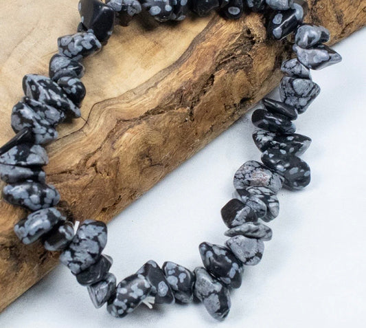 Chip Bracelet - Snowflake Obsidian
