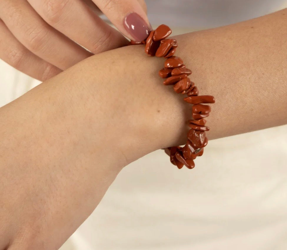 Chip Bracelet - Red Jasper