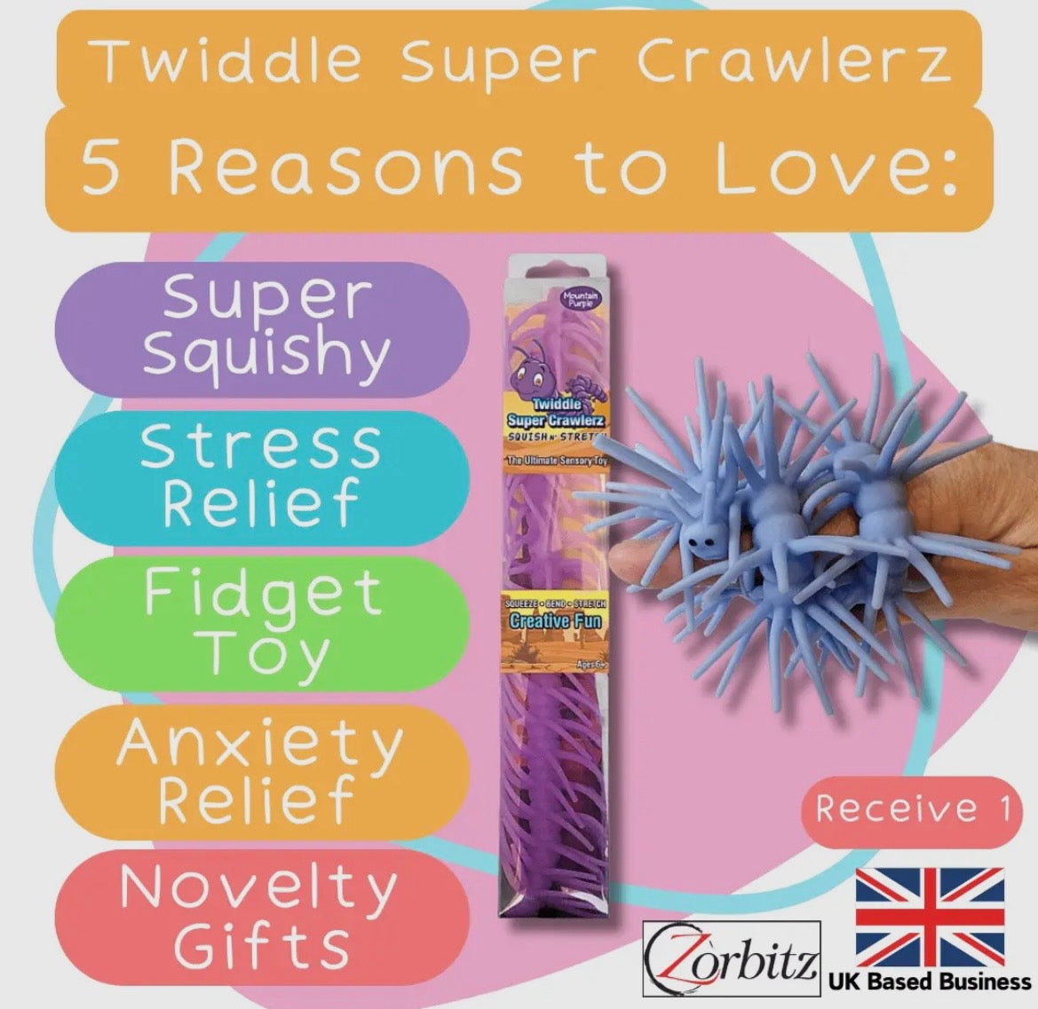 Twiddle Super Crawlerz- squish n stretch