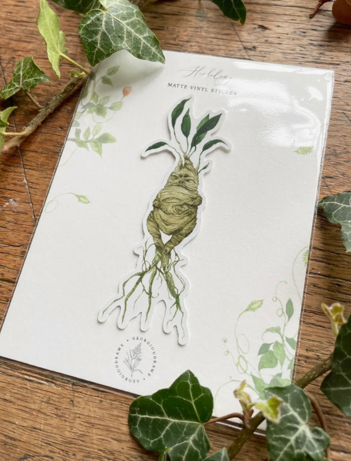 Mandrake Matt Vinyl Sticker|
Magical Herbology Stationery