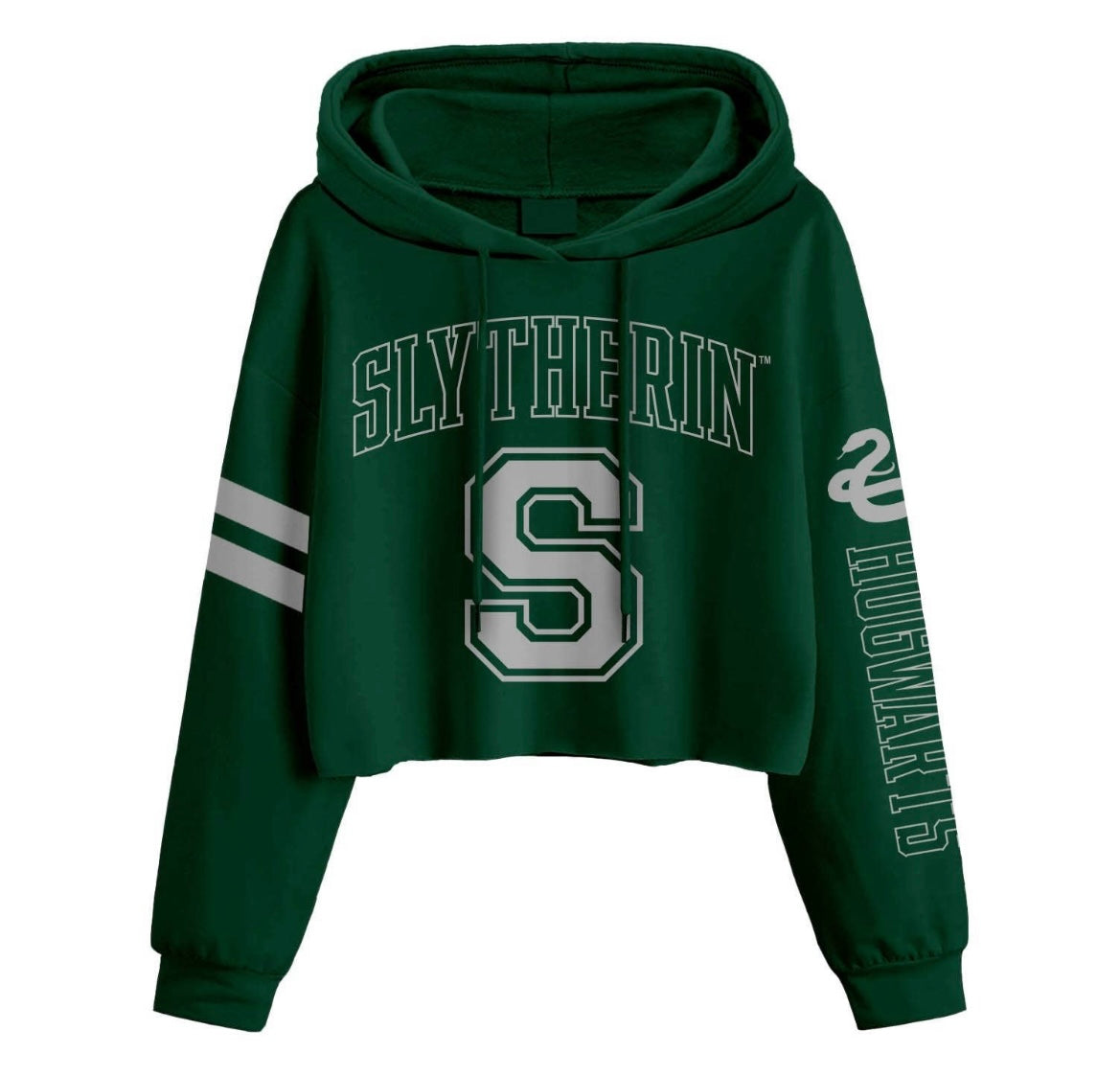 Slytherin college style cropped Hoodie